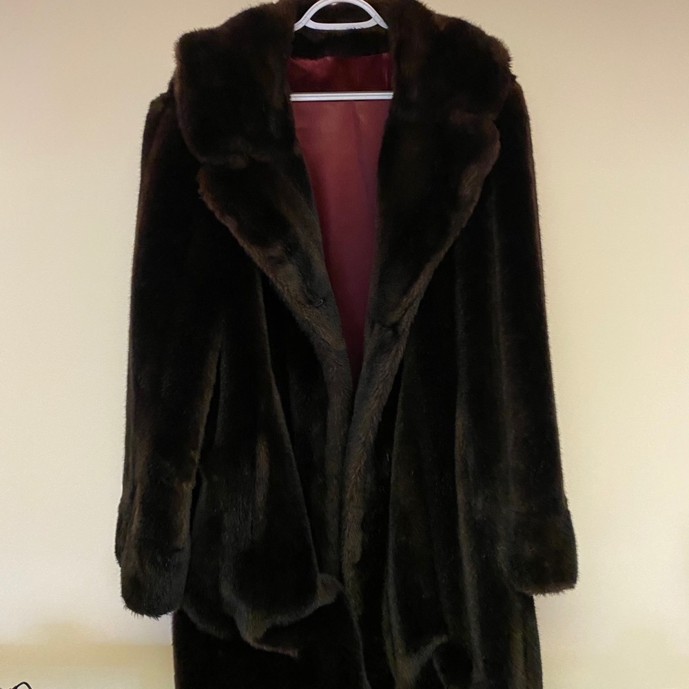 Men’s large brown fur coat